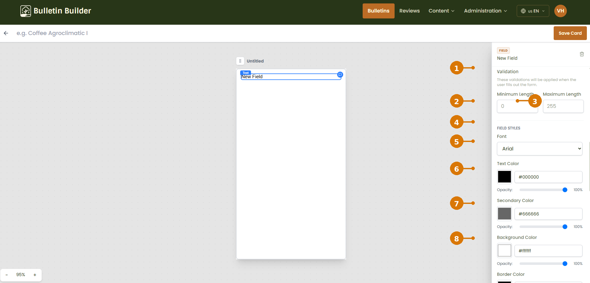Card Field validation and styles