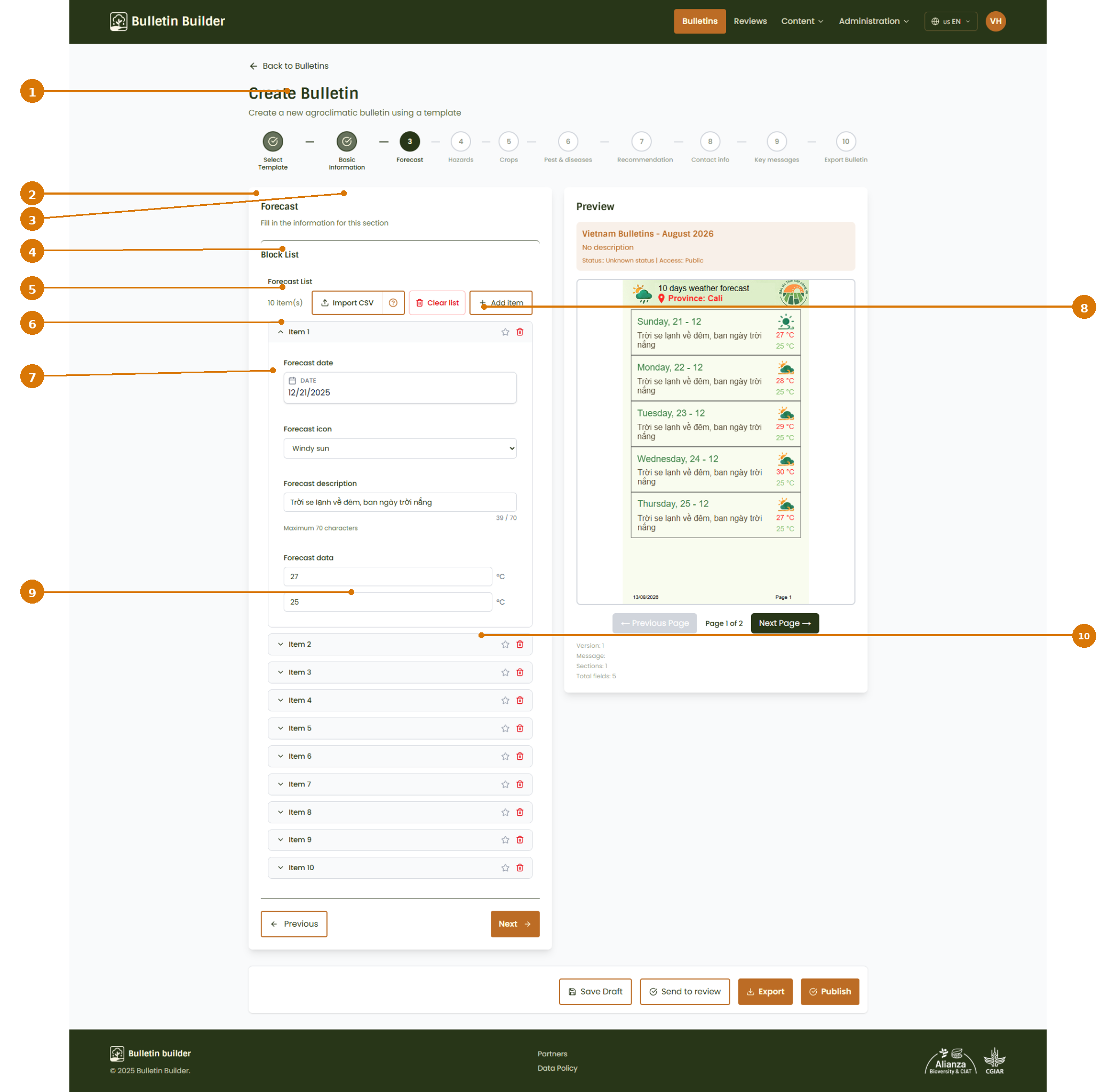 Forecast section