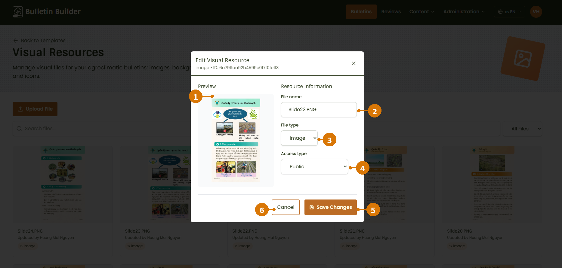 Edit a visual resource